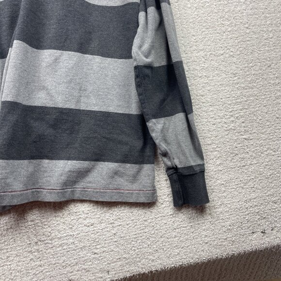 Gant Rugby Polo Long sleeve Shirt Mens XL Grey Striped Preppy 90s Dark Academia - Picture 13 of 14
